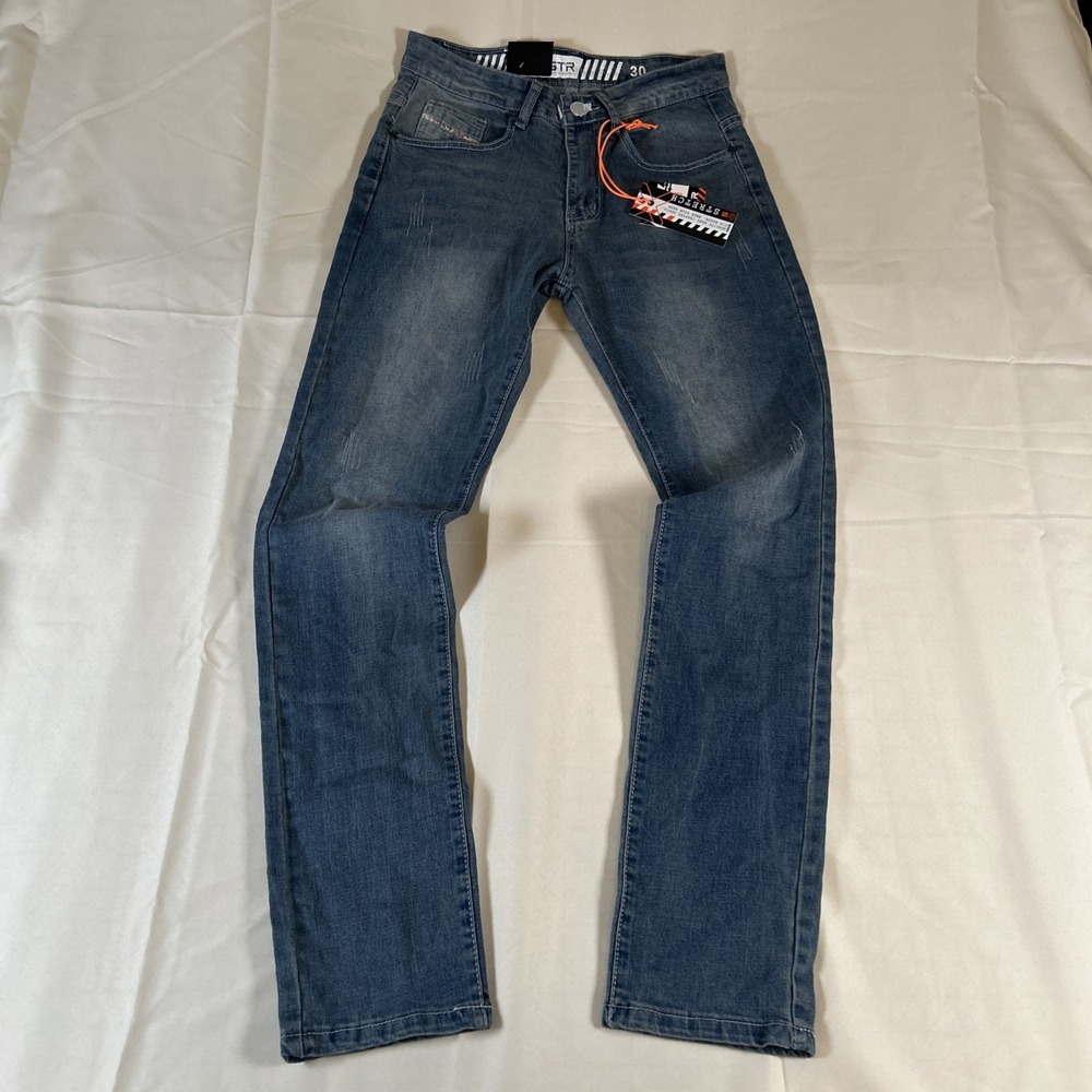 RGSTR Jeans Mens 30x31 Slim Fit Blue Stretch Denim Distressed, New With Tags